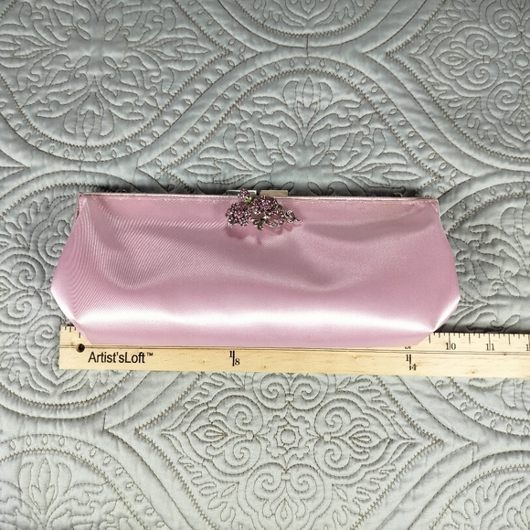 2/$30‎ Handmade Petal Pink Satin Womens Formal Womens Purse Handbag Whimsical - Picture 12 of 15